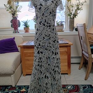 Charter Club Black and White Floral Maxi Dress
